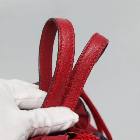 GUCCI Web Sherry Line Backpack Canvas Red Blue 473872 Auth 125637 - Picture 8 of 16